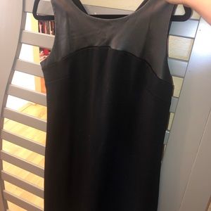 Black dress with leather accent